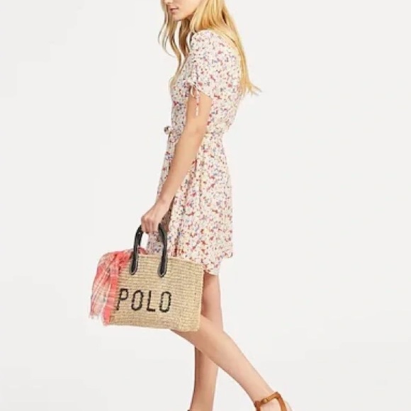 RARE Ralph Lauren Floral V-Neck Wrap Dress, Size 8, Darts & Frills - Picture 2 of 4